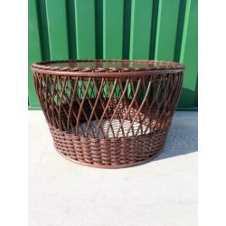 Vintage, rotan salontafel, Rohé of TRIO Noordwolde, jaren 70