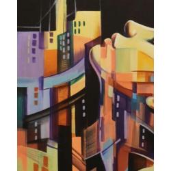 "City Rythm "Acrylschilderij van Gaya Bukova