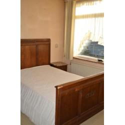 Antieke Eiken twijfelaar bed