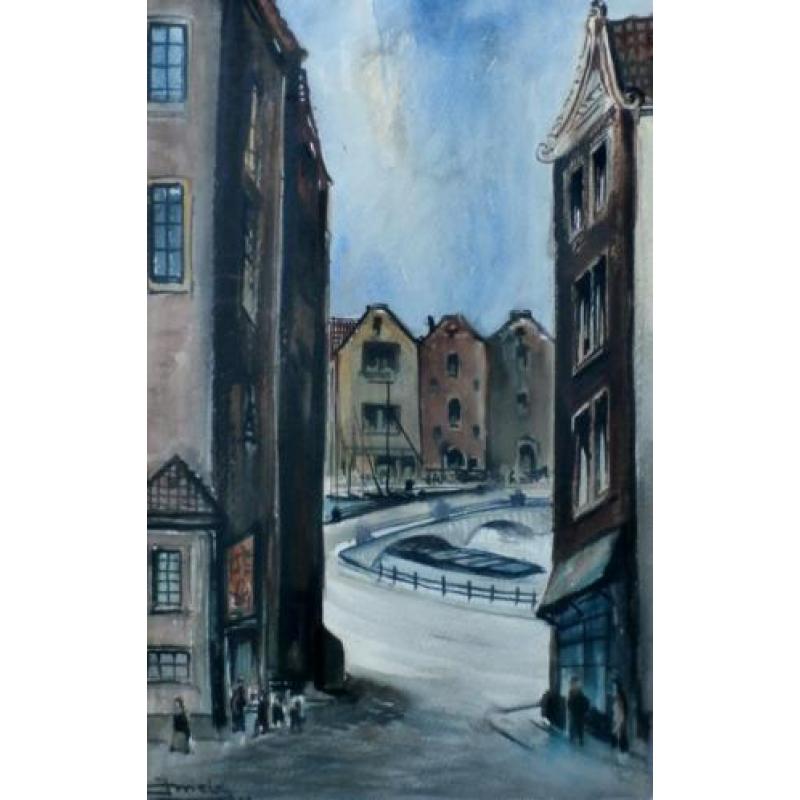 Jacques Mels - Aquarel: Amsterdam