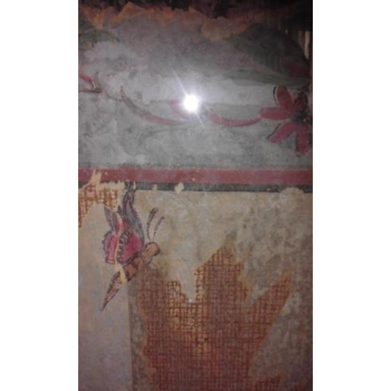 Antiek hand beschilderd fragment 16de/17de eeuw.
