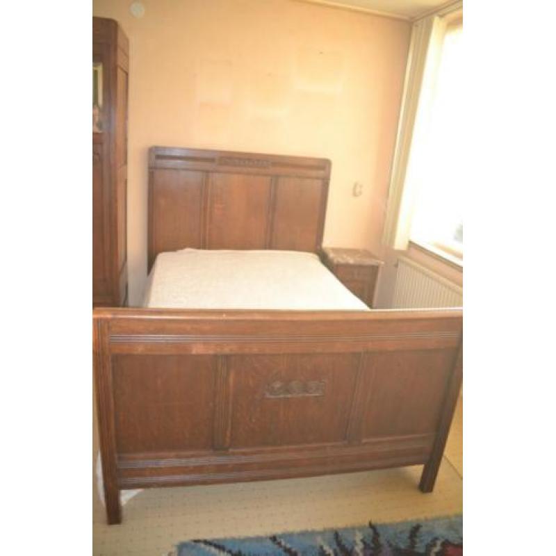 Antieke Eiken twijfelaar bed