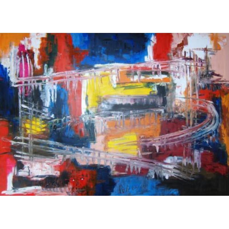 Abstracte Olieverf Schilderijen op Canvas van €50 t/m €350.