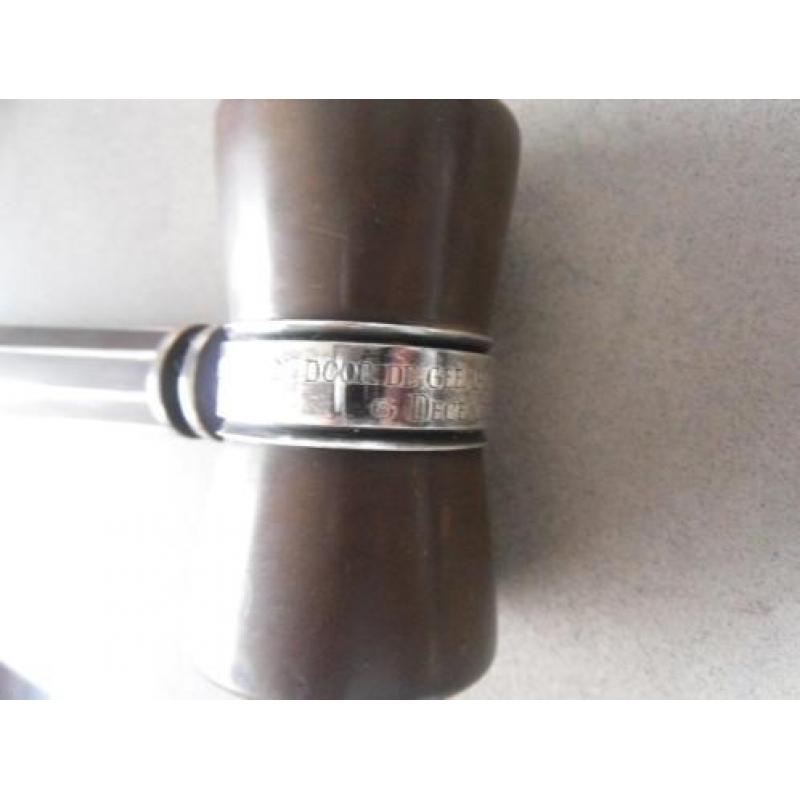 voorzittershammer, met zilver, deens Cohr monogram, in doos