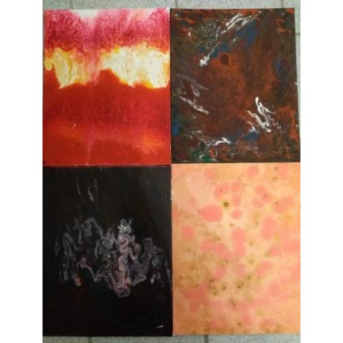 Acrylic pour & swipe schilderijen - diversen