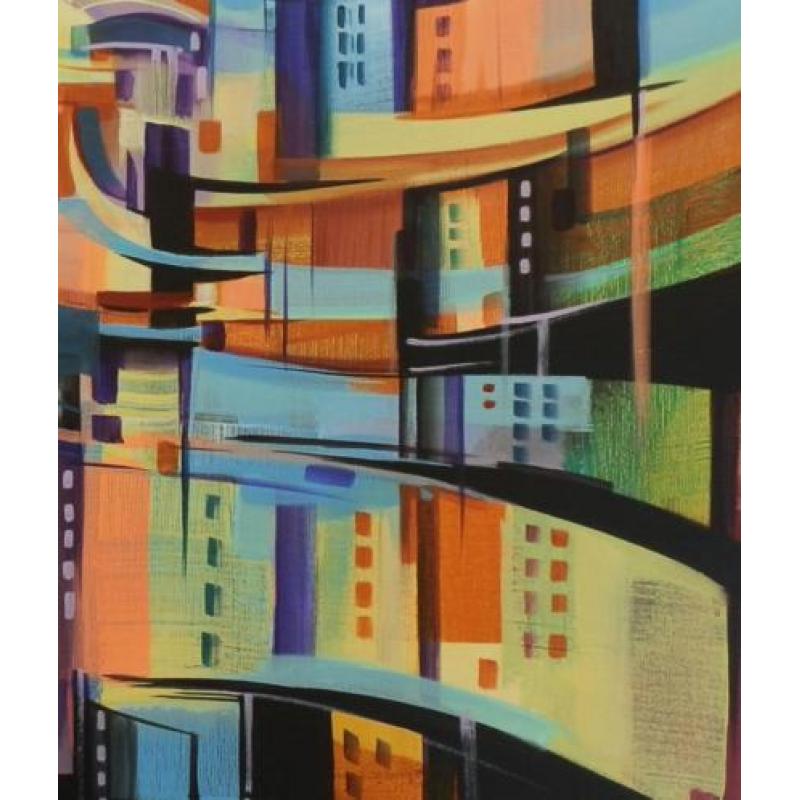 "City Rythm "Acrylschilderij van Gaya Bukova
