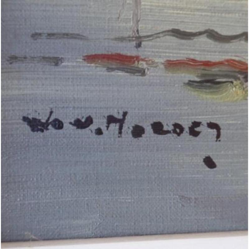 Schilderij op doek van Willem van Norden (1883-1978) Molens
