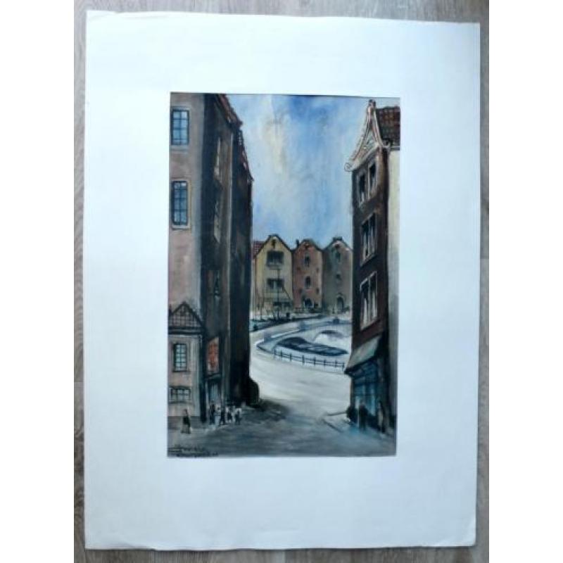 Jacques Mels - Aquarel: Amsterdam