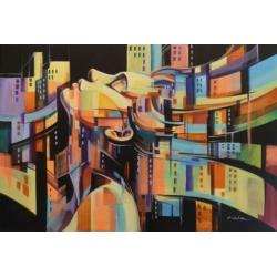 "City Rythm "Acrylschilderij van Gaya Bukova