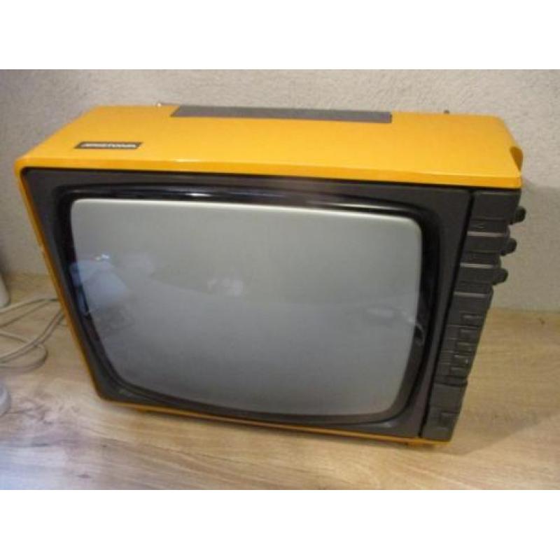 Vintage retro licht oranje televisie