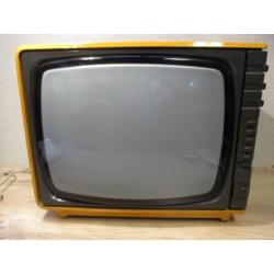 Vintage retro licht oranje televisie