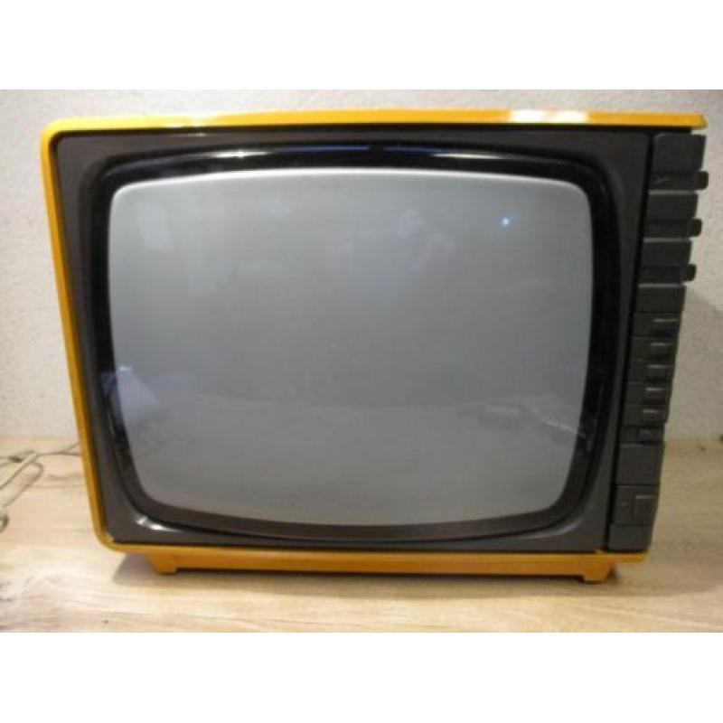 Vintage retro licht oranje televisie