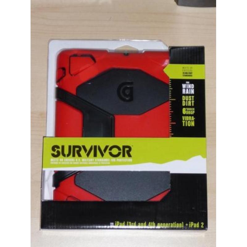 Griffin Survivor Apple iPad 2/3/4 hoes rood-zwart