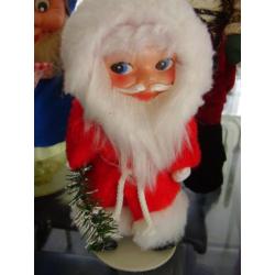 4 hele oude retro kerstmannen, kerst man, kerstmannetjes