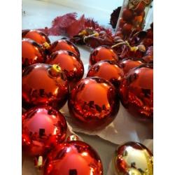 Echte glazen kerstballen van kerstbeurs uit Wenen +/- 70st.
