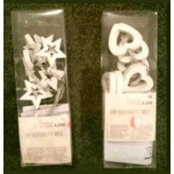Led verlichting kerst sterretjes sterren hartjes brocant wit