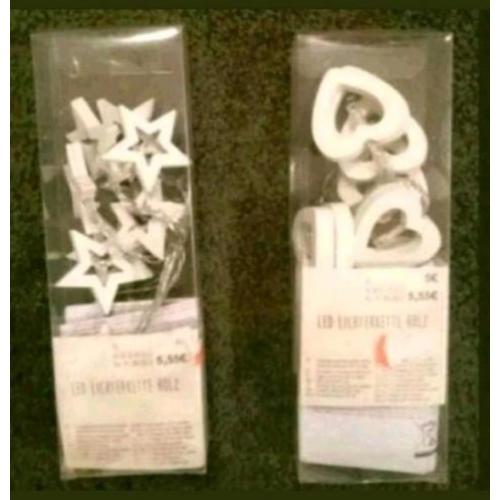 Led verlichting kerst sterretjes sterren hartjes brocant wit