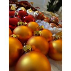 Echte glazen kerstballen van kerstbeurs uit Wenen +/- 70st.