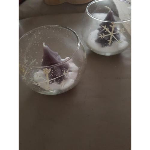 2 kaarsen in glas
