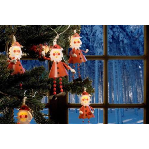 Lichtsnoer met 10 kerstmannetjes, van 28,95 NU 18,95 Euro