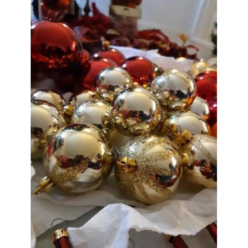 Echte glazen kerstballen van kerstbeurs uit Wenen +/- 70st.