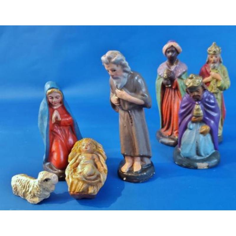 vintage Marolin kerstgroep 10 cm hoog