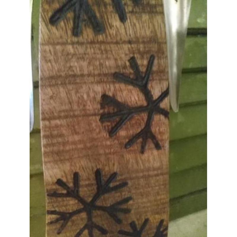 Prachtige grote engel van hout en metaal, hoogte 48 cm
