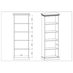 Boekenkast River - Wit - Eiken - 68 cm - Kast - Open vakken