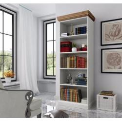 Boekenkast River - Wit - Eiken - 68 cm - Kast - Open vakken