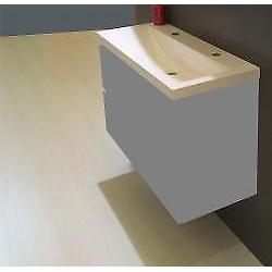 Wiesbaden wastafel 100cmx36cm twee kraangaten wit