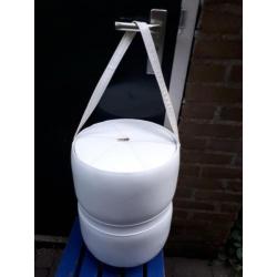 Witte vintage poef