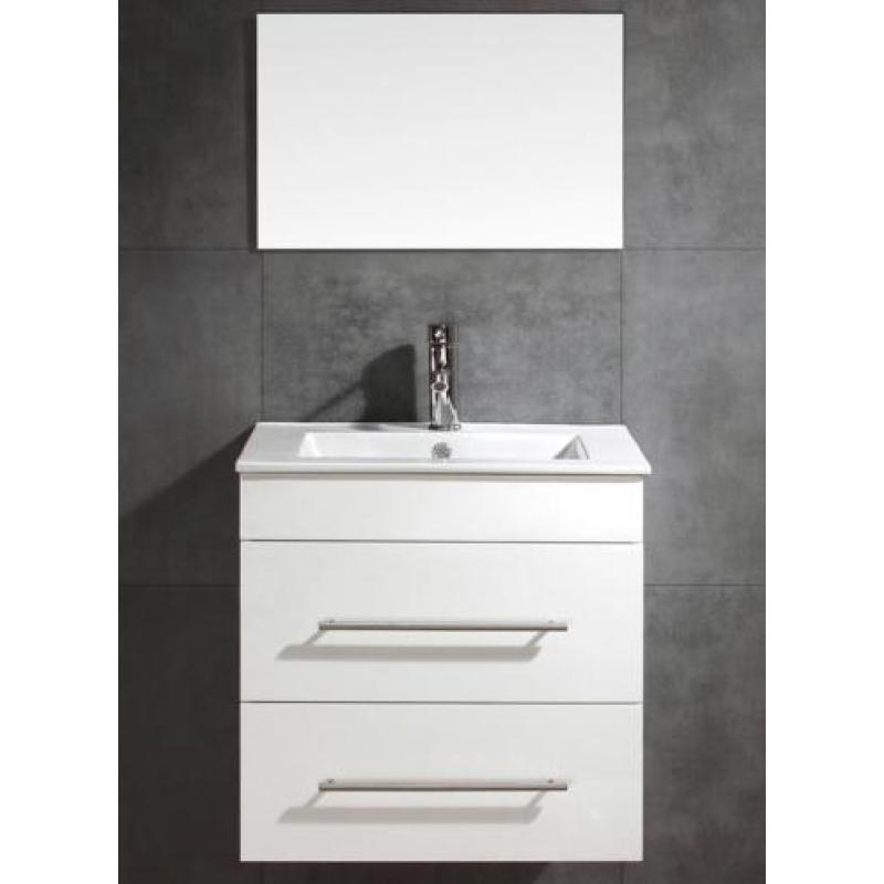 Goedkoop badmeubel badkamermeubel wastafel Tulsa 60 cm wit