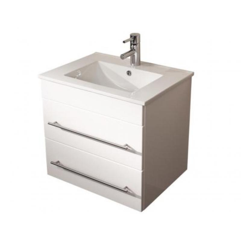Goedkoop badmeubel badkamermeubel wastafel Tulsa 60 cm wit