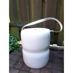 Witte vintage poef