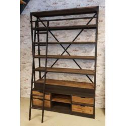 Industriële boekenkast VAN €899,- VOOR €795,-