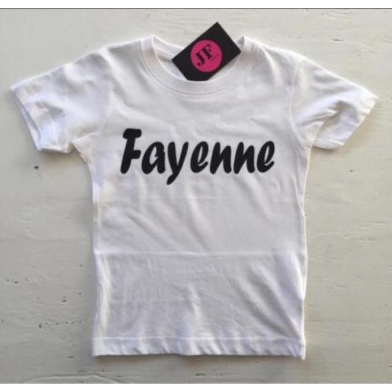 Leuke shirts met je eigen naam in maat 50, nieuw!!