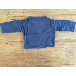 Hema setje: donkerblauw overslag vest/trui en broek, maat 50
