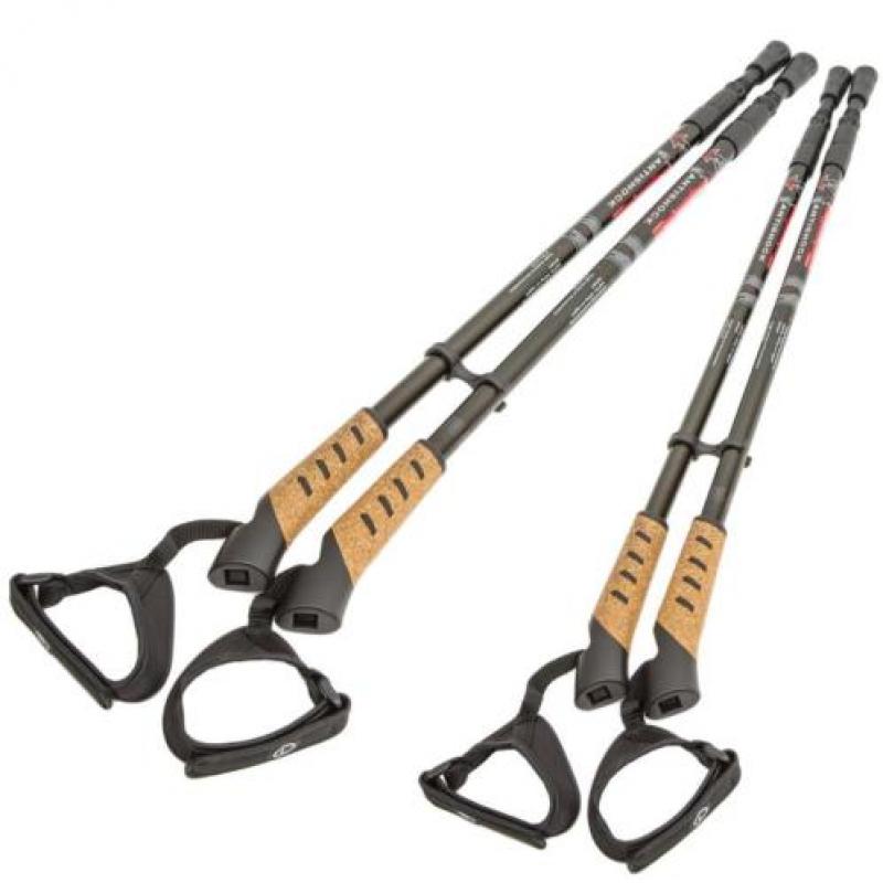 2 paar Nordic walking stokken antishock zwart 401976