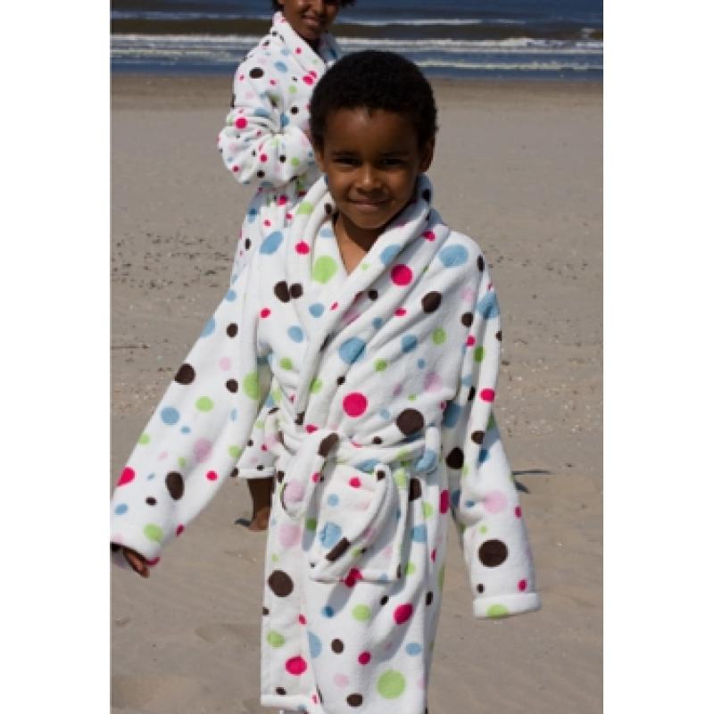 Little multi dottie / kinder badjas - L (9-10 jaar)