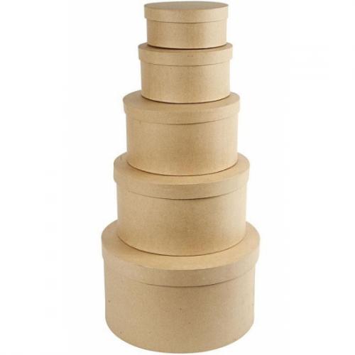 Ronde bruine hobby knutselen doos/dozen van karton - 25 x 13 cm - cadeauverpakking - box